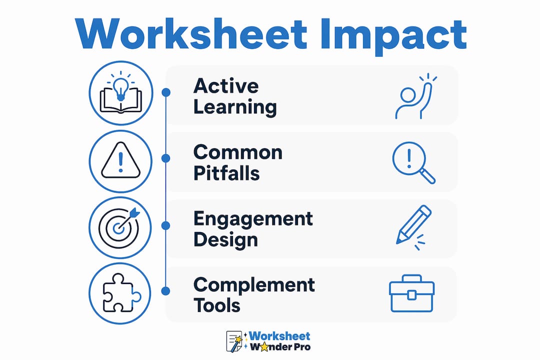 Infographic illustrating worksheet impact and design stages