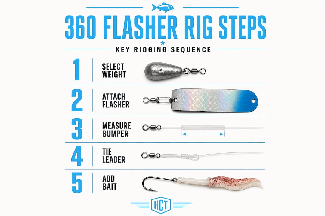 360 flasher rigging steps vertical infographic