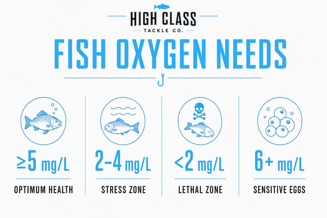 Infographic of fish dissolved oxygen threshold levels