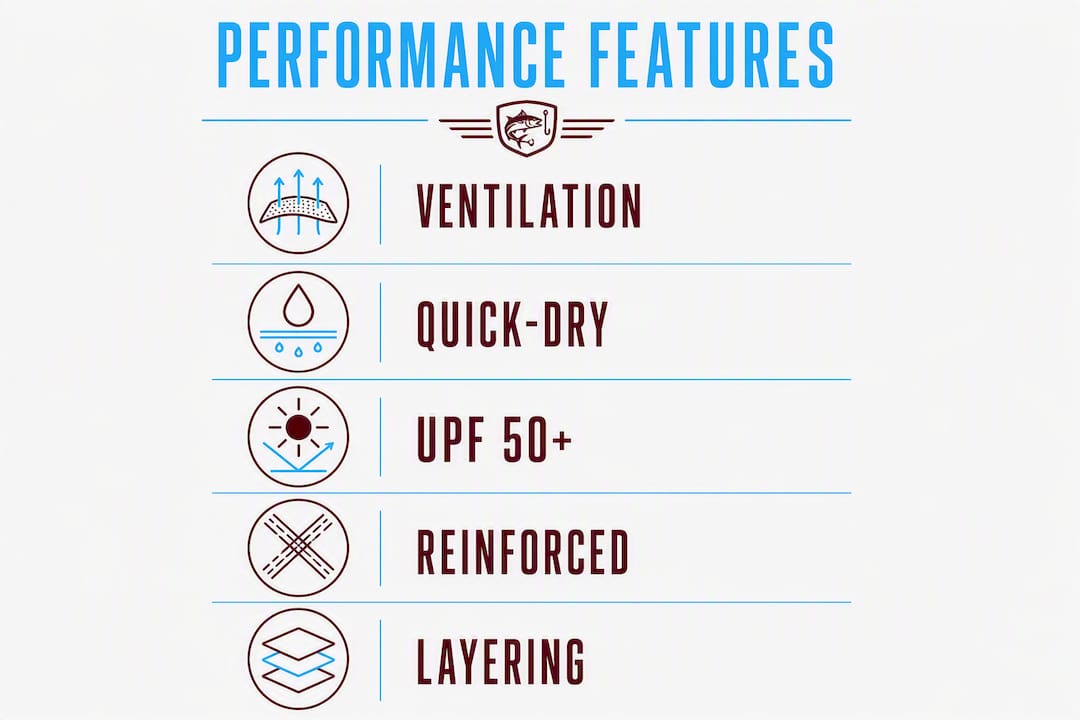 Infographic of essential fishing apparel features
