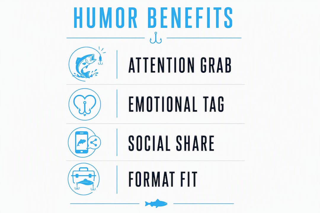 Infographic showing key benefits of humor in outdoor advertising