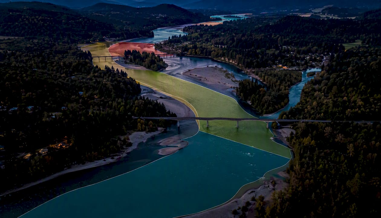 Color-coded Oregon river fishing zones map