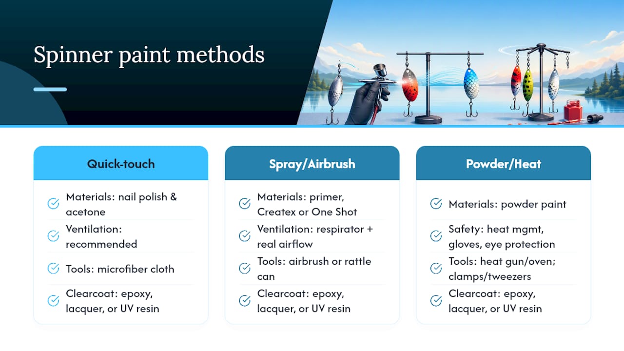 Comparison chart of spinner blade painting methods