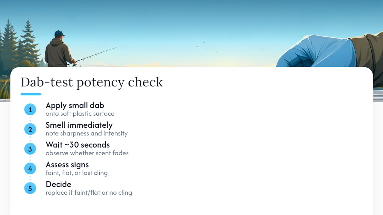 Bait scent potency dab-test process