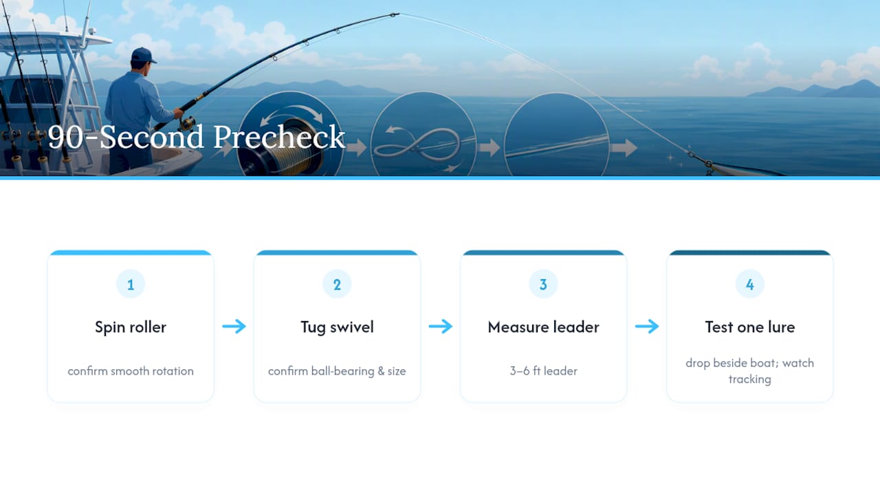 Four-step pre-departure trolling check