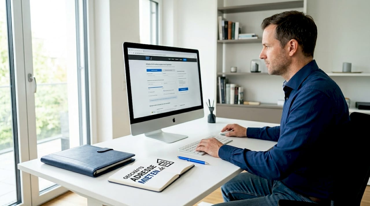 Ein Nutzer informiert sich online und vergleicht verschiedene Geschäftsadressen miteinander.