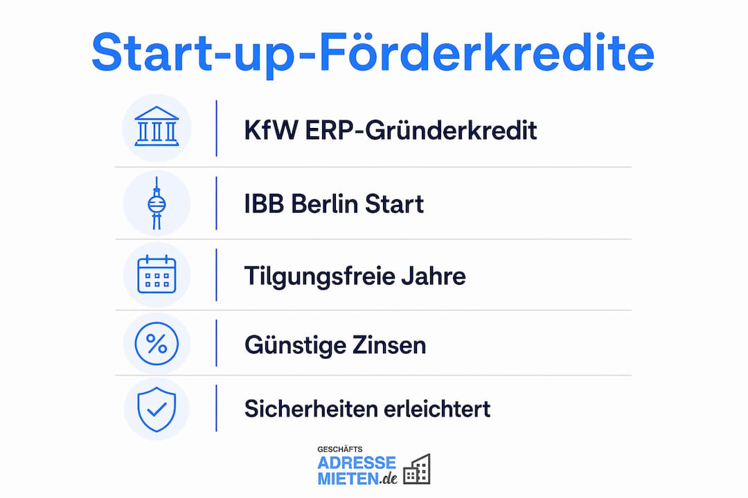 Schritt-für-Schritt-Infografik: So sichern sich Startups erfolgreich Förderkredite