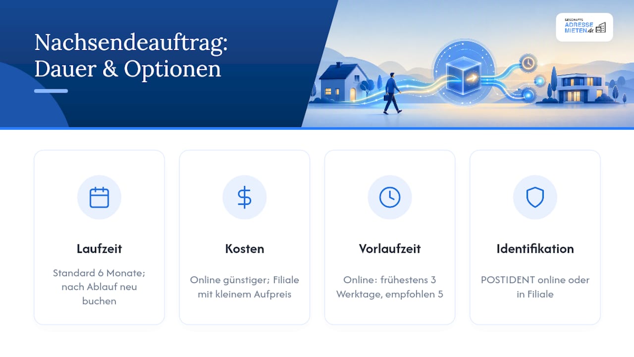 Übersicht zu Kosten und Möglichkeiten des Nachsendeauftrags
