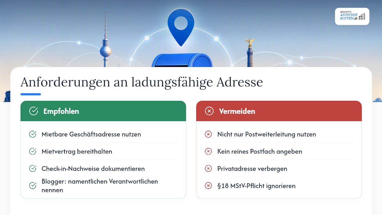 Gesetzliche Vorgaben: Geschäftsadresse oder Postfach – was ist erlaubt? Wer ein Unternehmen gründet, steht oft vor der Frage, ob eine reguläre Geschäftsadresse erforderlich ist oder ob auch ein Postfach ausreicht. In Deutschland gibt es klare rechtliche Unterschiede: Für die Anmeldung beim Handelsregister, beim Finanzamt und für viele behördliche Vorgänge muss in der Regel eine ladungsfähige Geschäftsadresse angegeben werden – also ein Ort, an dem das Unternehmen tatsächlich erreichbar ist. Ein reines Postfach genügt diesen Anforderungen meist nicht, da dort keine persönliche Zustellung möglich ist. Es lohnt sich daher, die jeweiligen Anforderungen genau zu prüfen, bevor man sich für eine Adresse entscheidet.