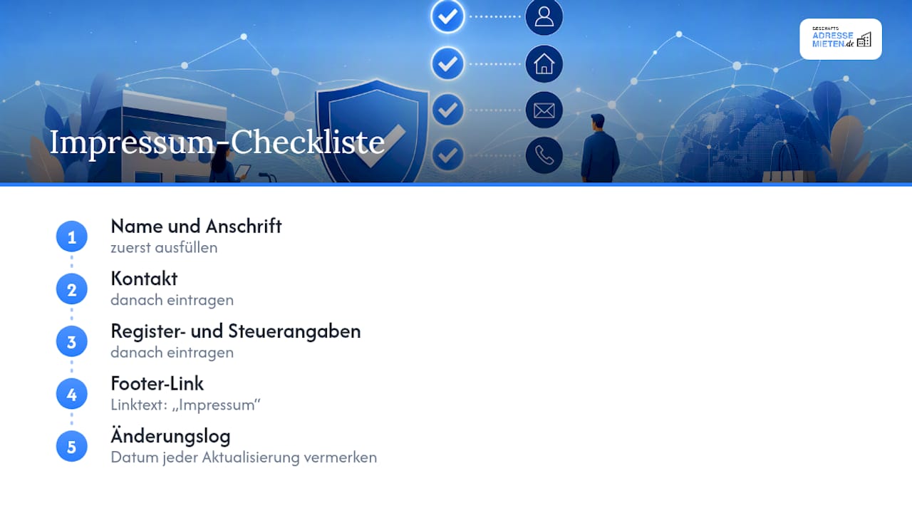 Übersicht: Was gehört ins Impressum Ihres Onlineshops? Die wichtigsten Punkte auf einen Blick – Checkliste für die rechtssichere Gestaltung.