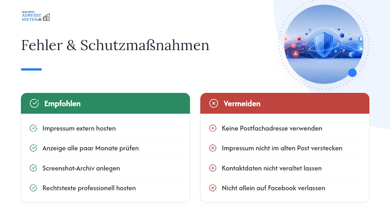 Was passiert bei einem fehlenden oder fehlerhaften Impressum? — overview diagram