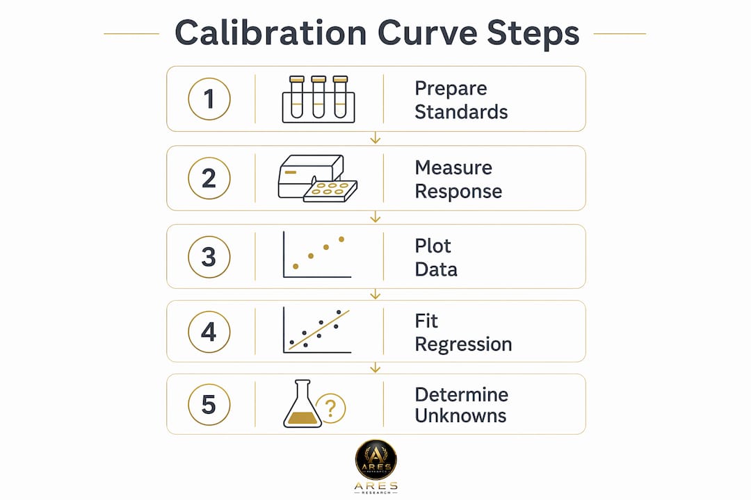 Infographic summarizing calibration curve creation steps