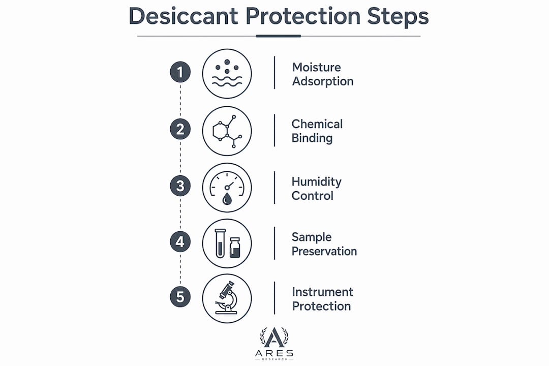 Infographic outlining desiccant protection process
