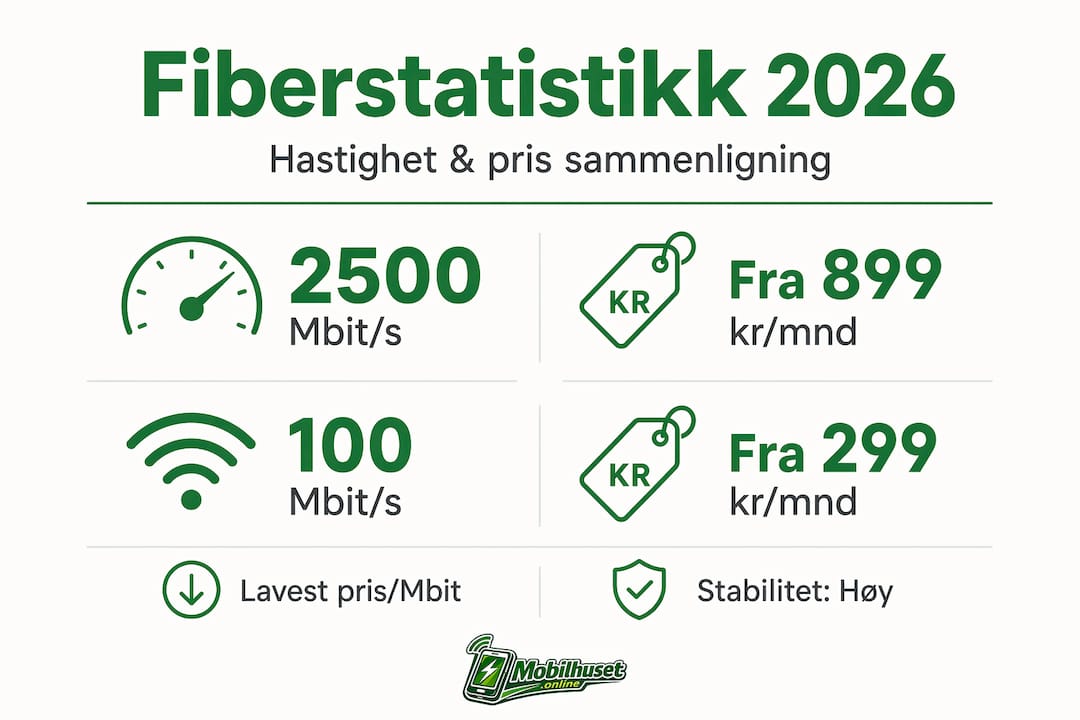 Oversikt over fiberhastigheter og prisutvikling presentert i infografikk