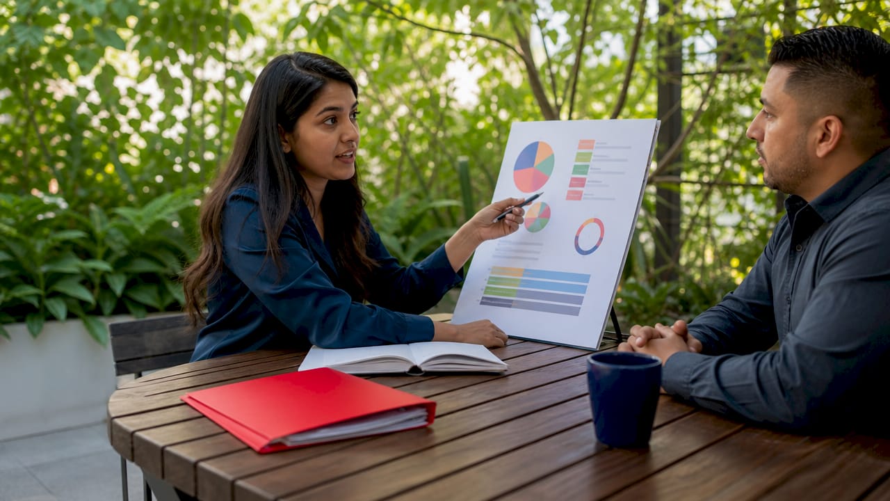 Tax advisor explaining wage levy calculation to client