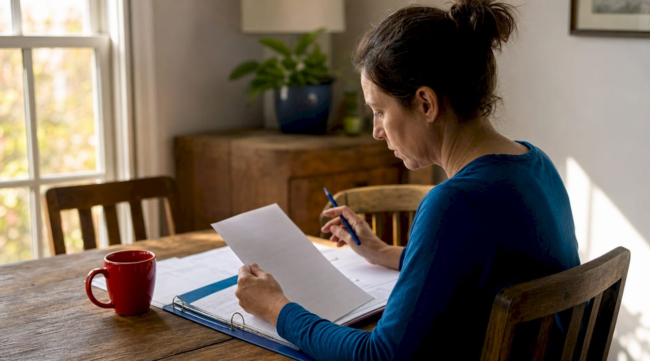 Hands analyzing failure-to-pay penalty notice