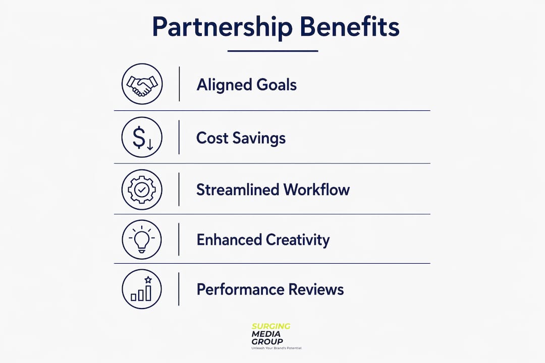 Infographic of benefits from long-term video production partnerships