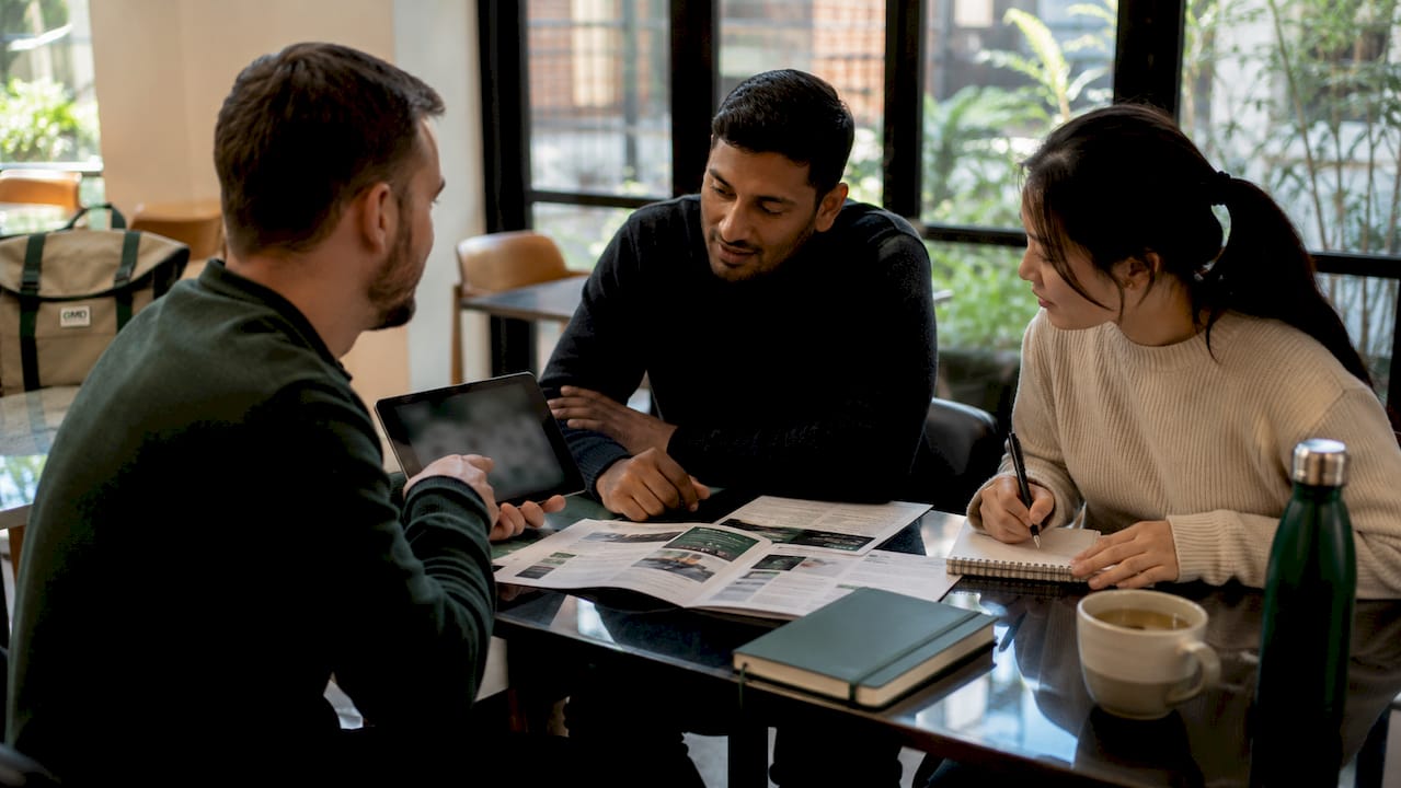 UK SME team discussing AI solutions
