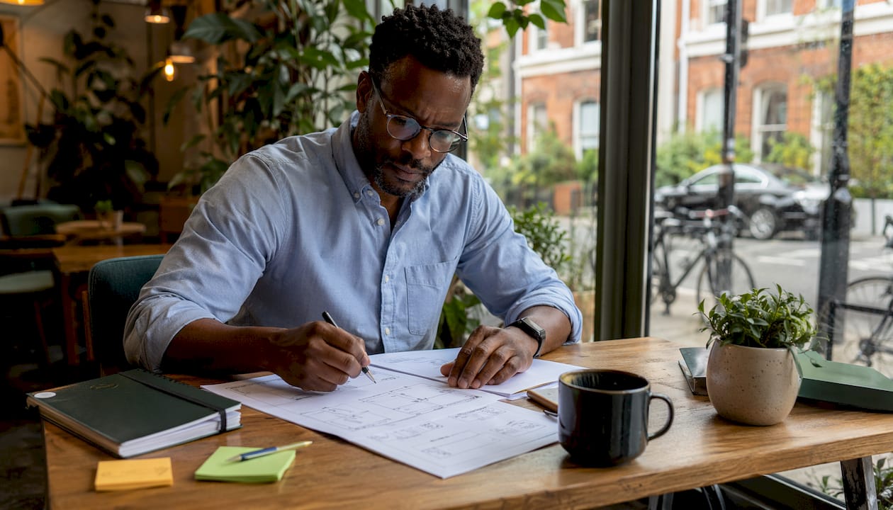 Manager redesigning workflows with AI integration