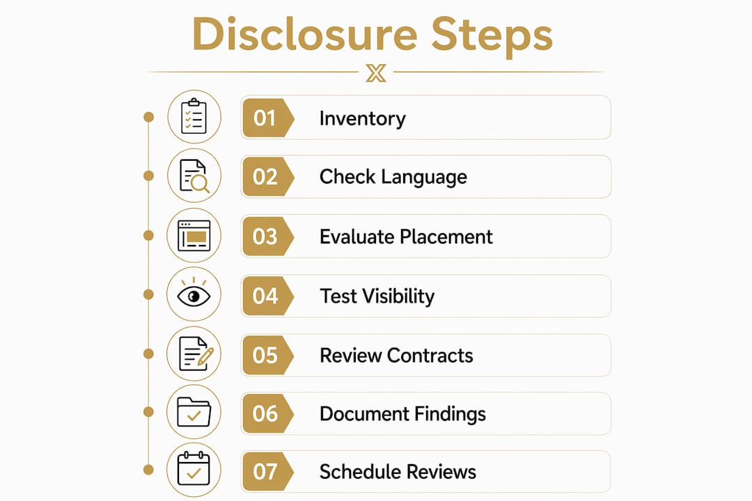 Infographic illustrating key sponsored content disclosure steps