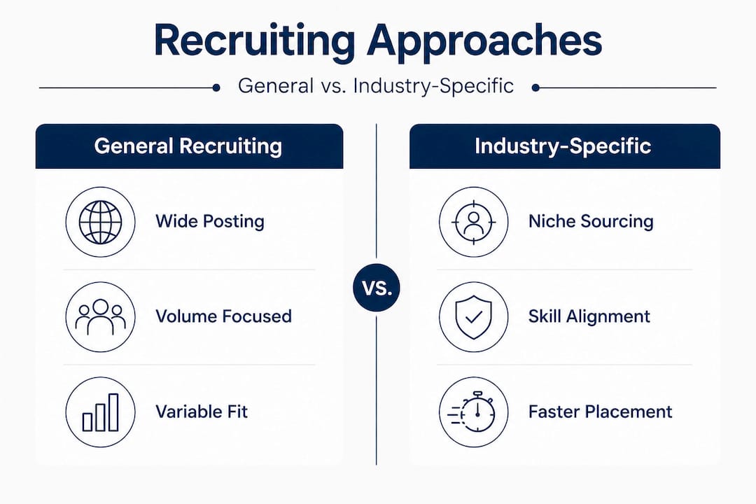 Infographic comparing general and industry recruiting