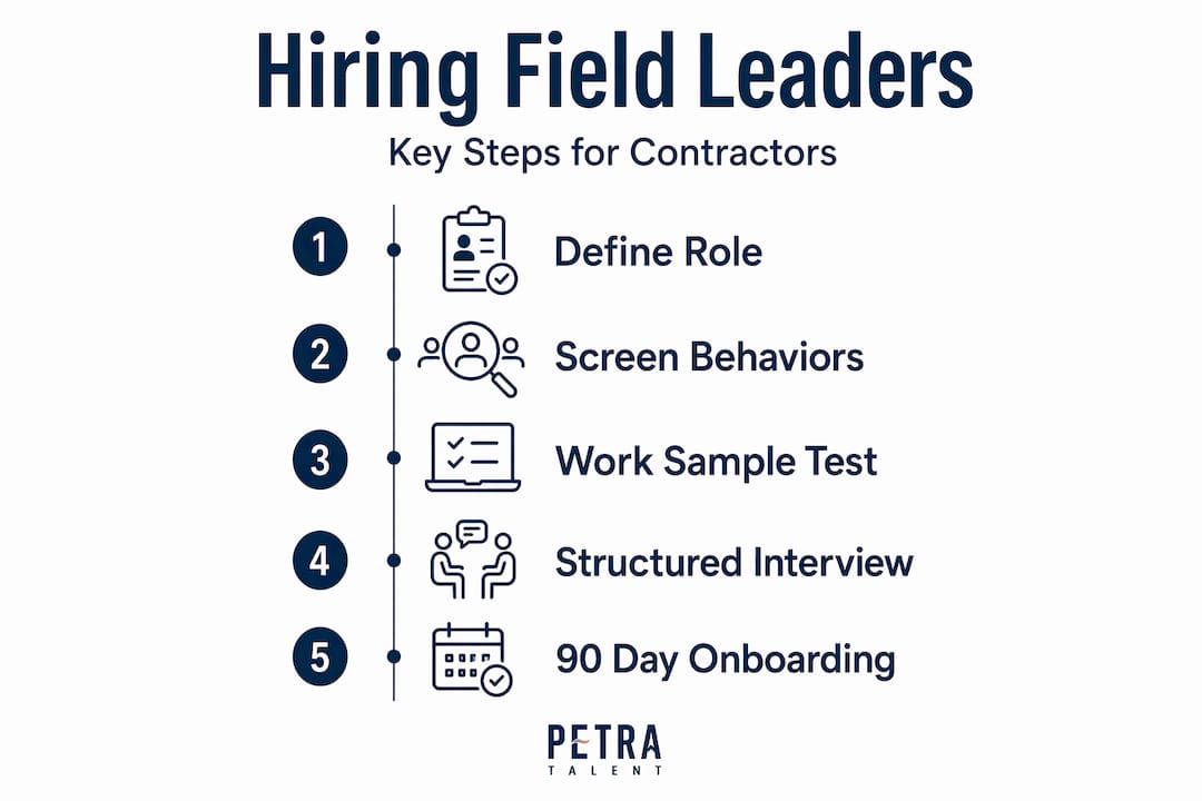 Infographic of plumbing leadership hiring steps