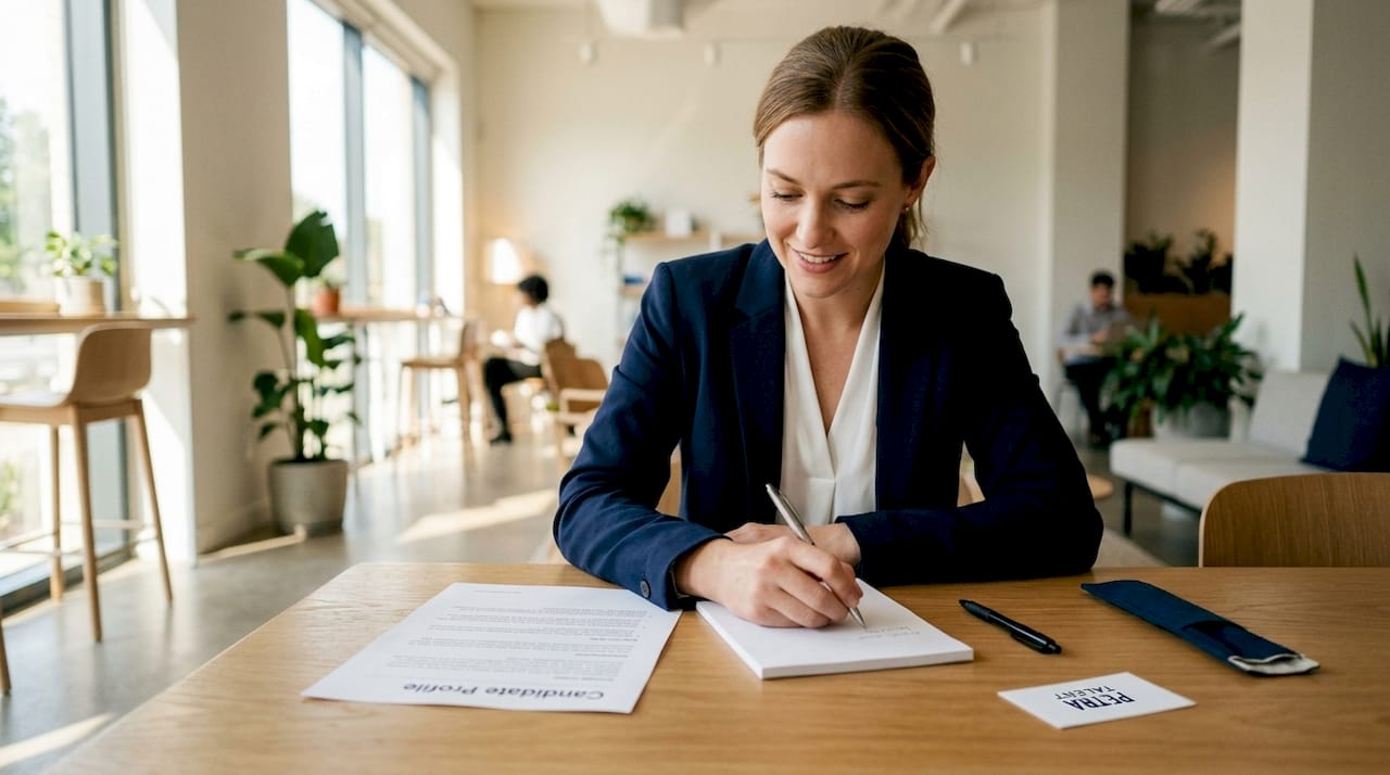 Recruiter working on laptop in home office