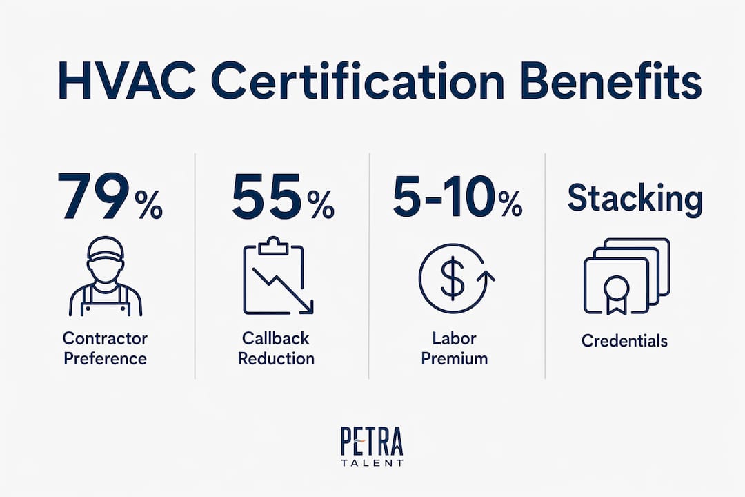 Infographic showing key HVAC certification benefits
