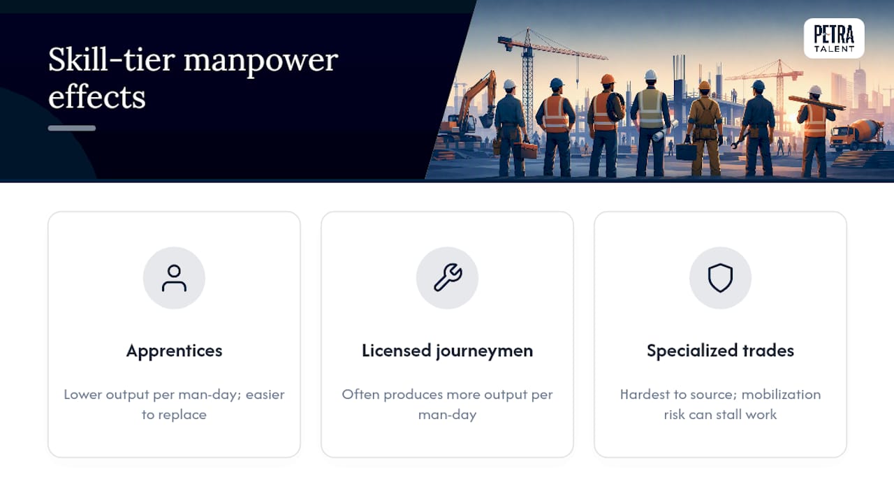 Manpower histogram segmented by skill level