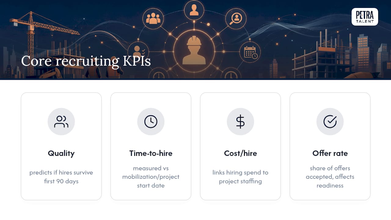 Diagram of core recruiting KPIs and their relationships