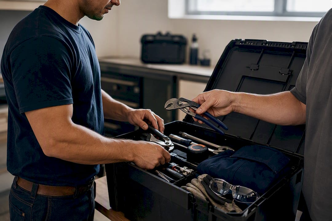 Journeyman receiving tools during onboarding