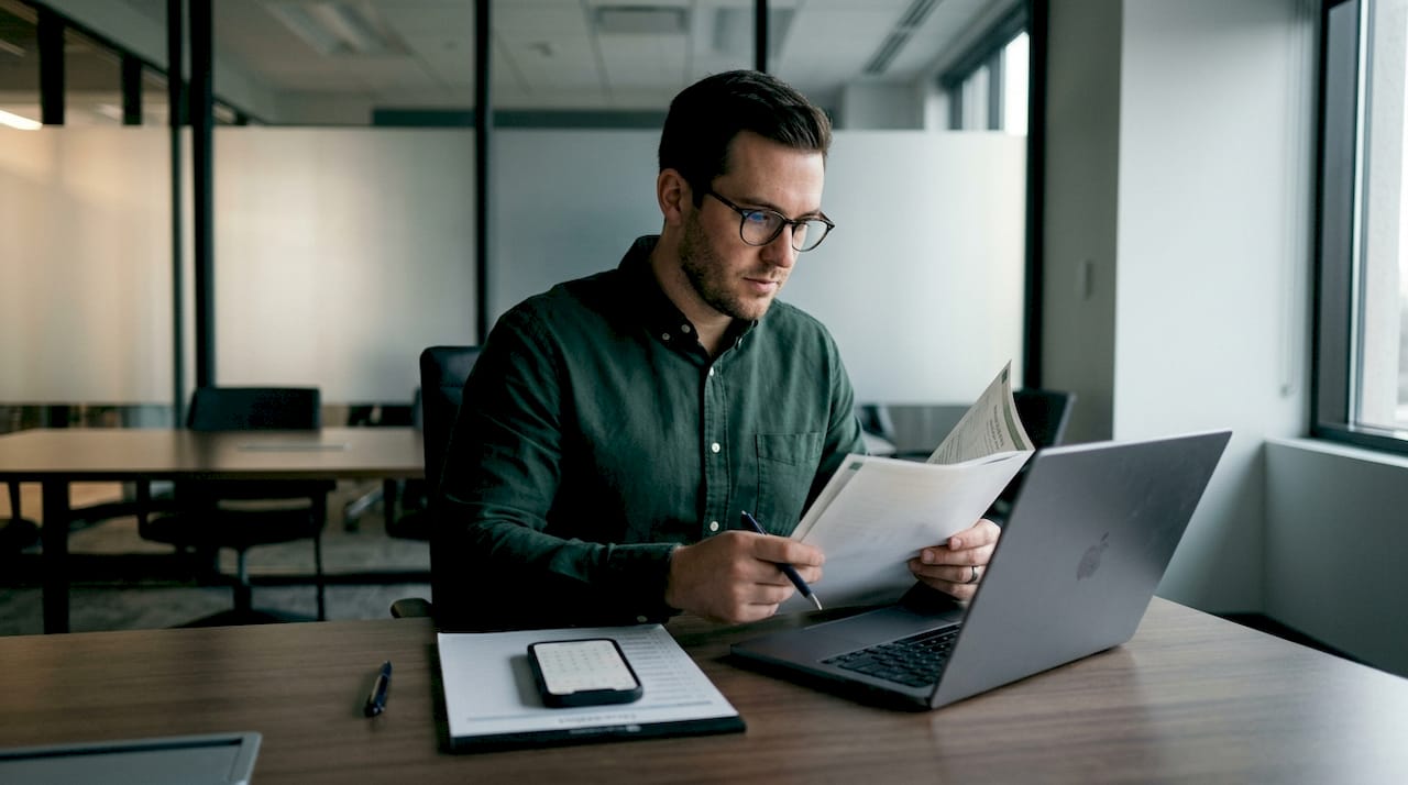 Property manager verifying vendor insurance documents