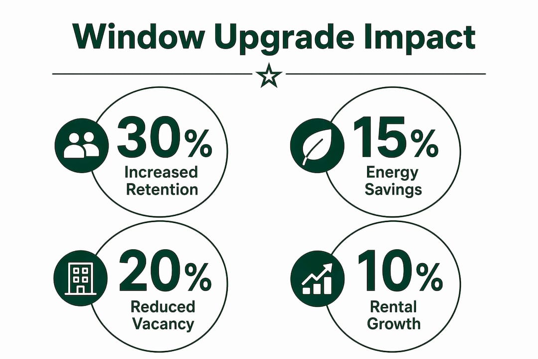 Infographic showing key window upgrade stats