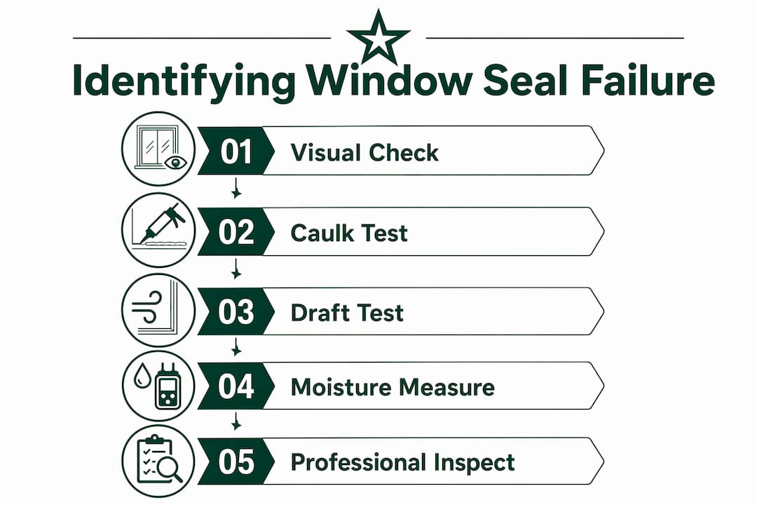Infographic outlining steps to identify window seal failure