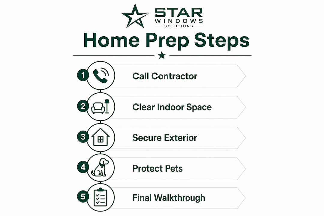 Infographic illustrating home prep step checklist