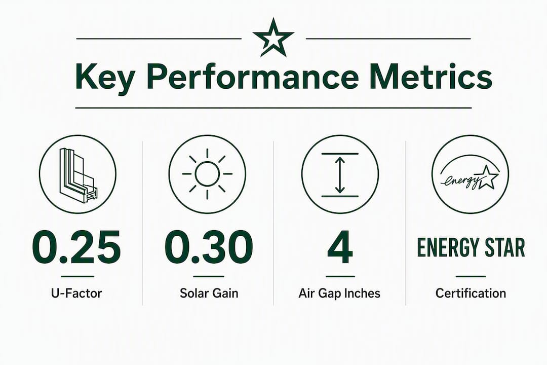 Infographic showing key storm window performance metrics