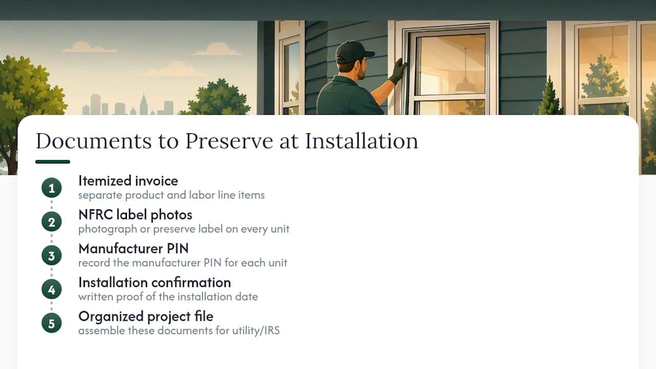 Window project documentation checklist
