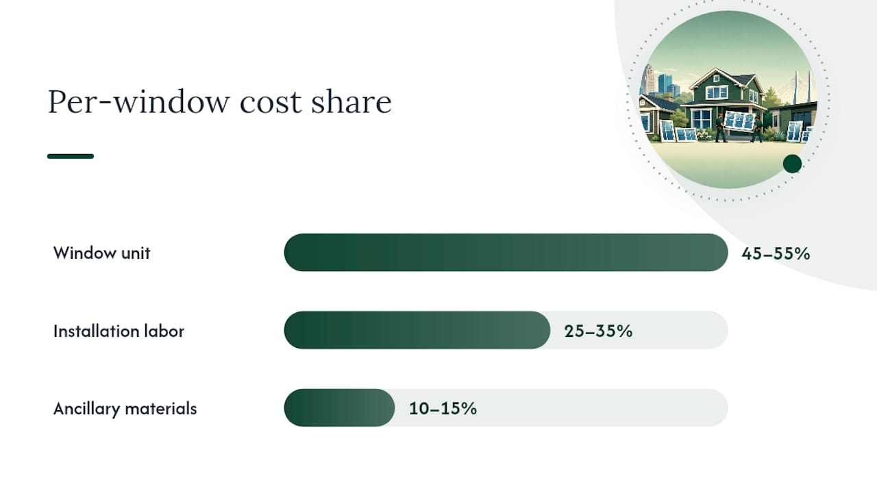 Window replacement cost percentage breakdown