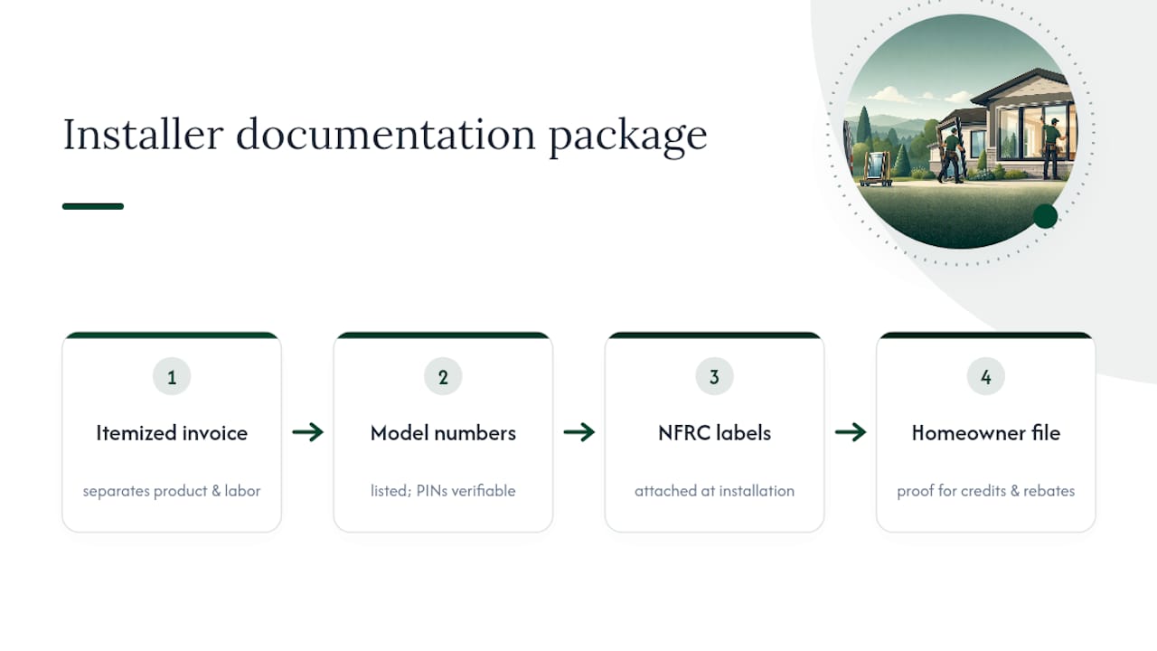 Window installer documentation components
