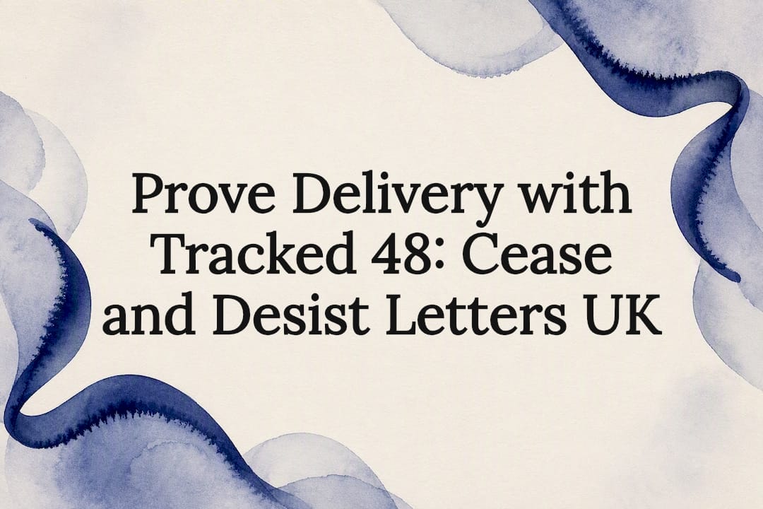 Decorative tracked delivery title card