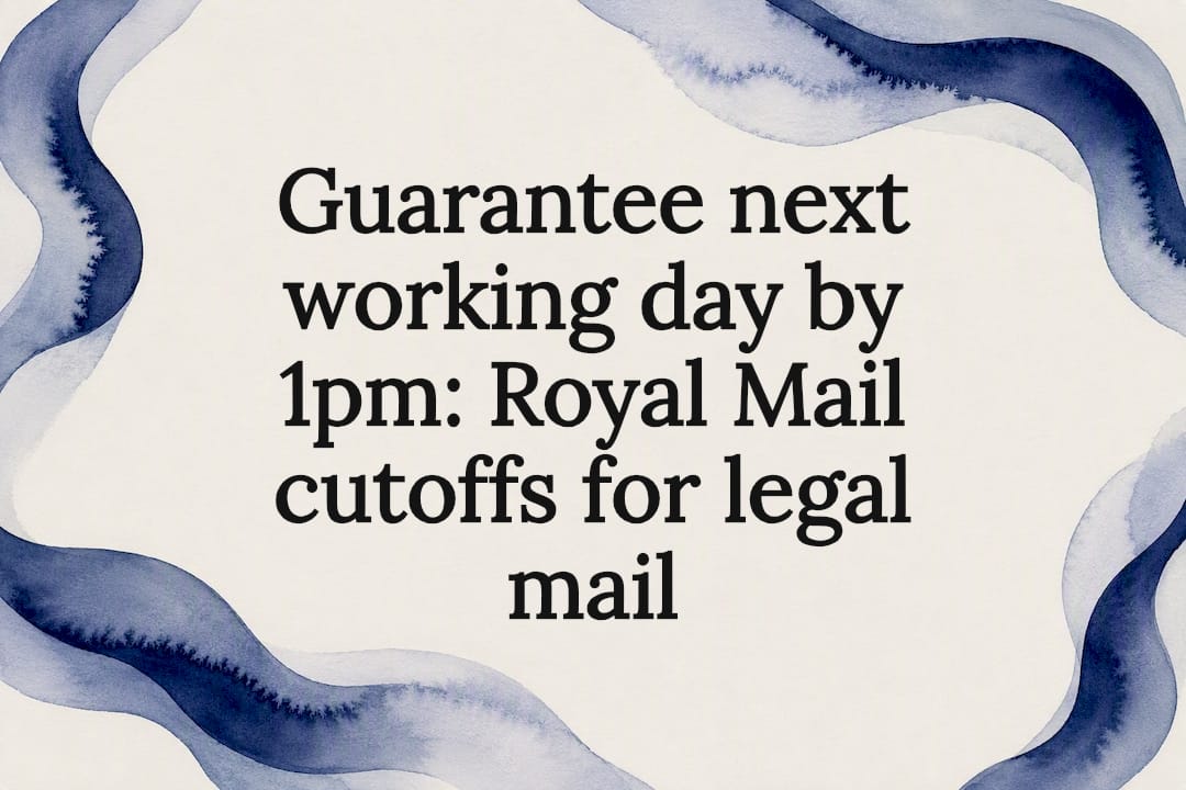 Decorative legal mail cutoff title card