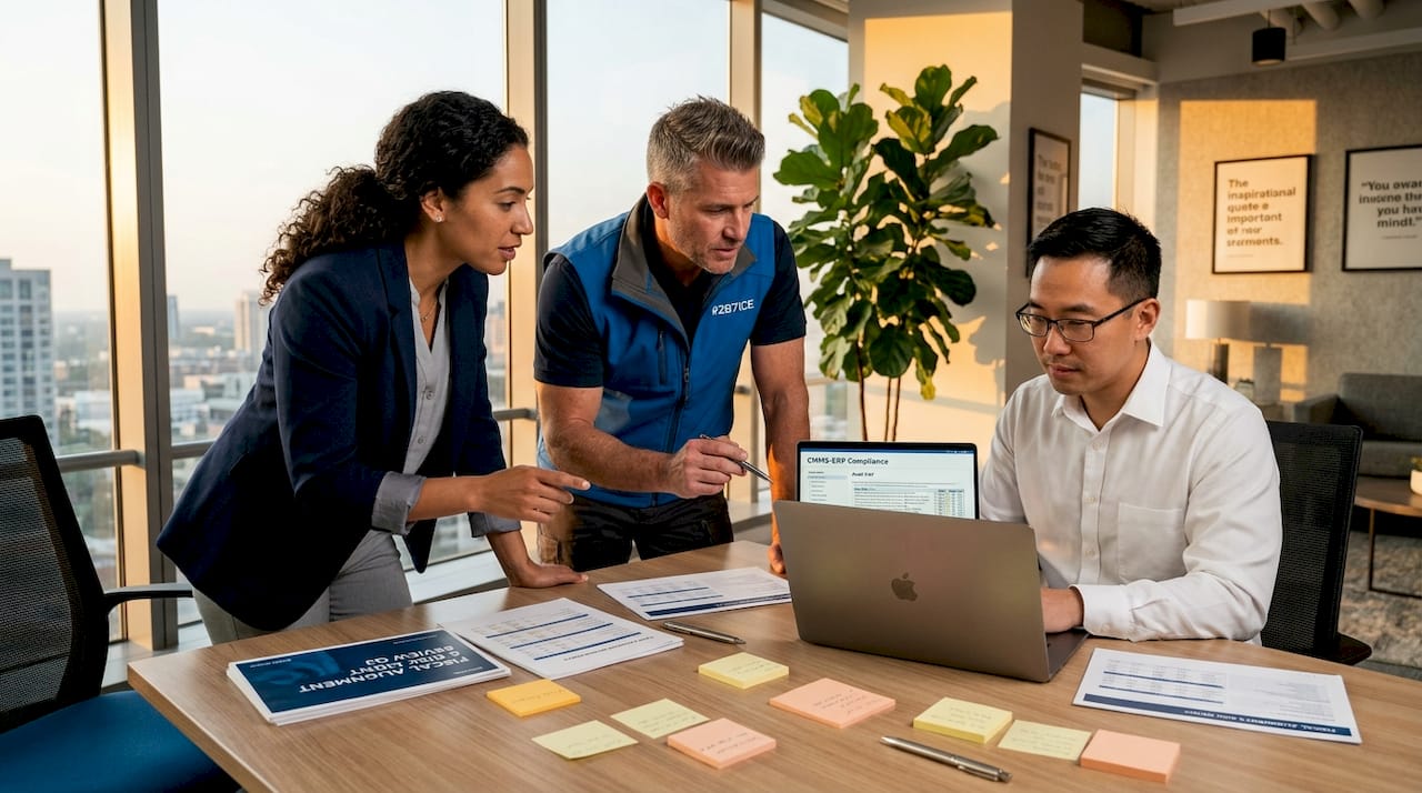 Team reviewing CMMS-ERP audit trail together