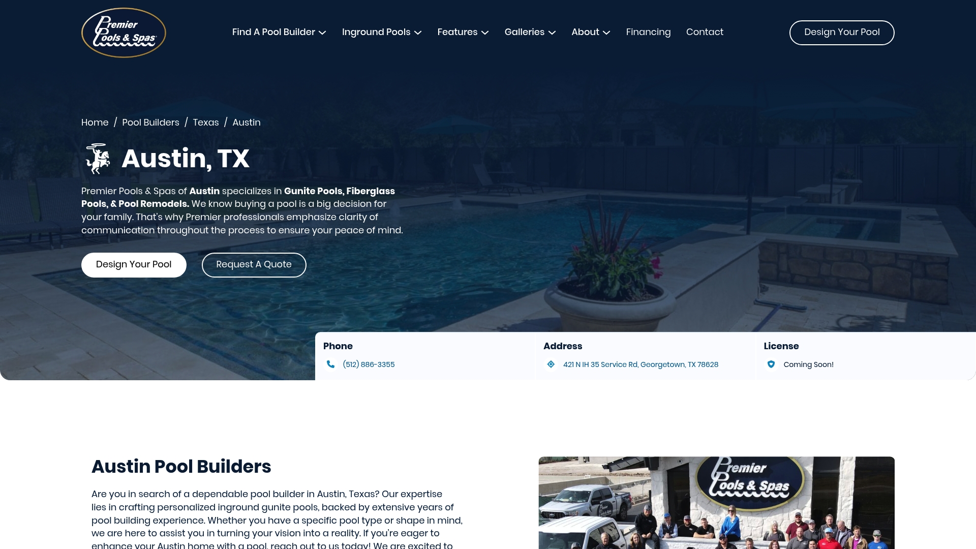 https://premierpoolsandspas.com/pool-builders/texas/austin