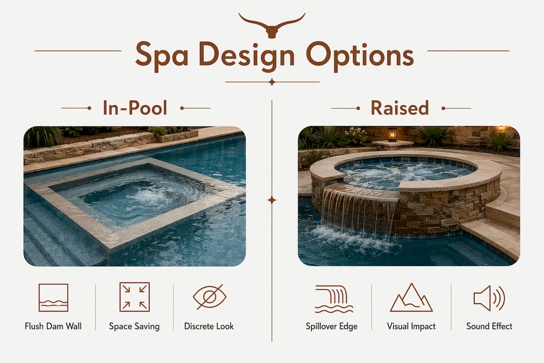 Infographic comparing spa integration design types