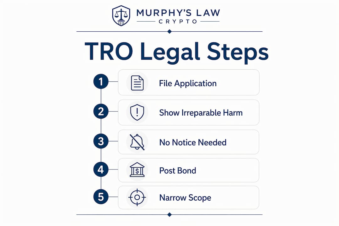 Infographic illustrating steps to obtain a TRO