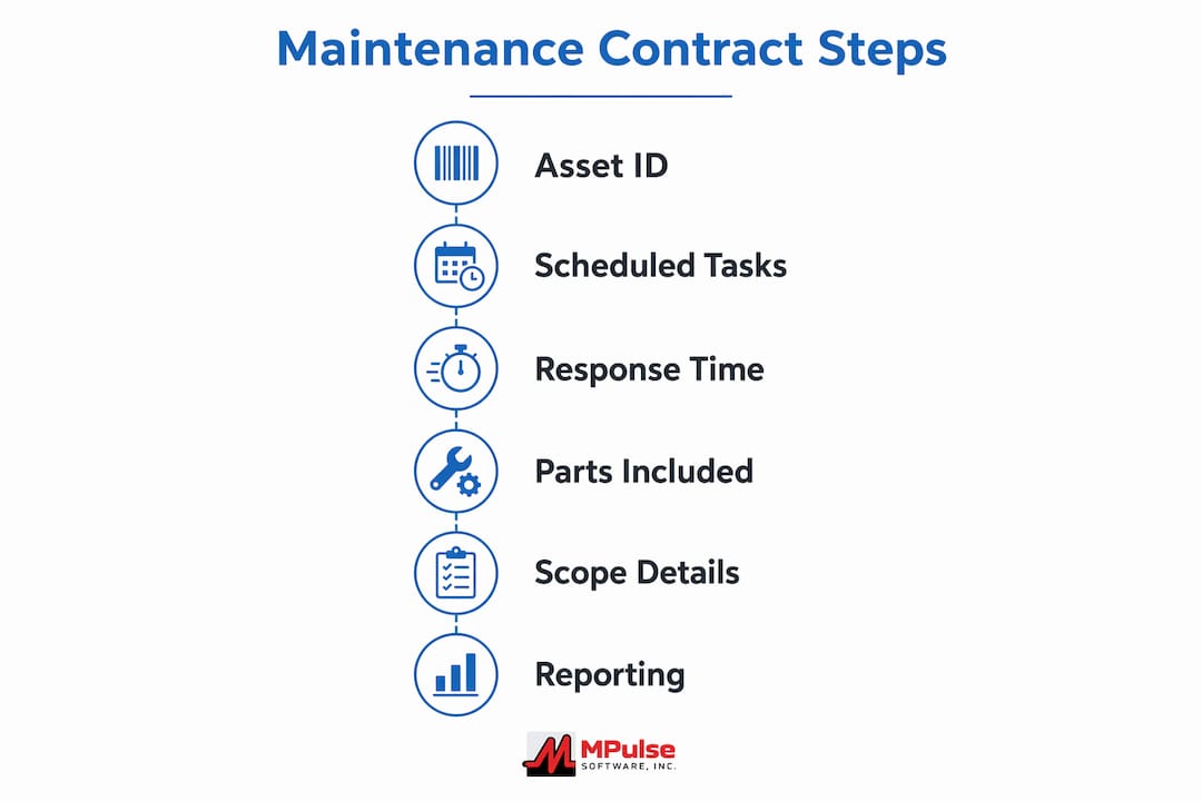 Infographic outlining preventive maintenance contract steps