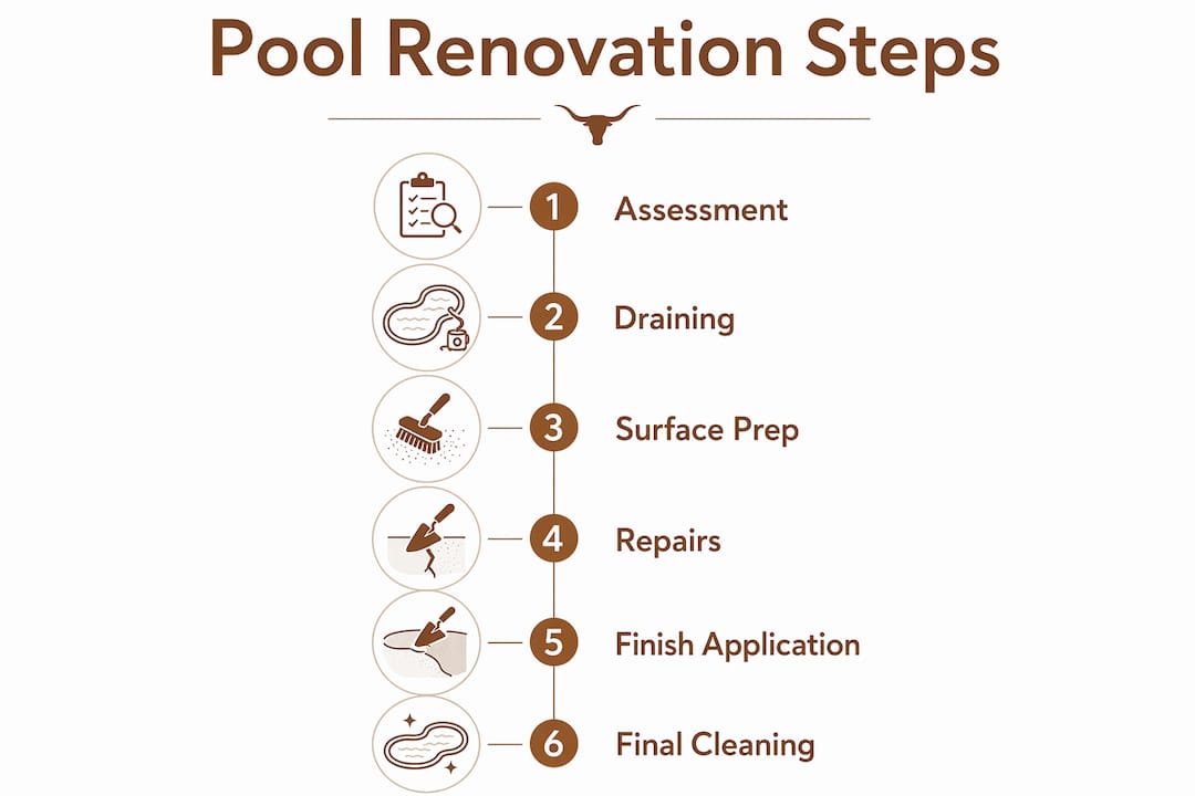 Infographic of pool renovation process steps