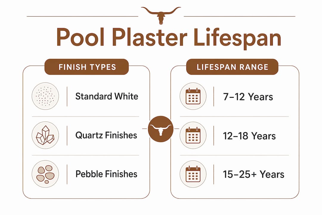 Infographic comparing plaster finish types and lifespans