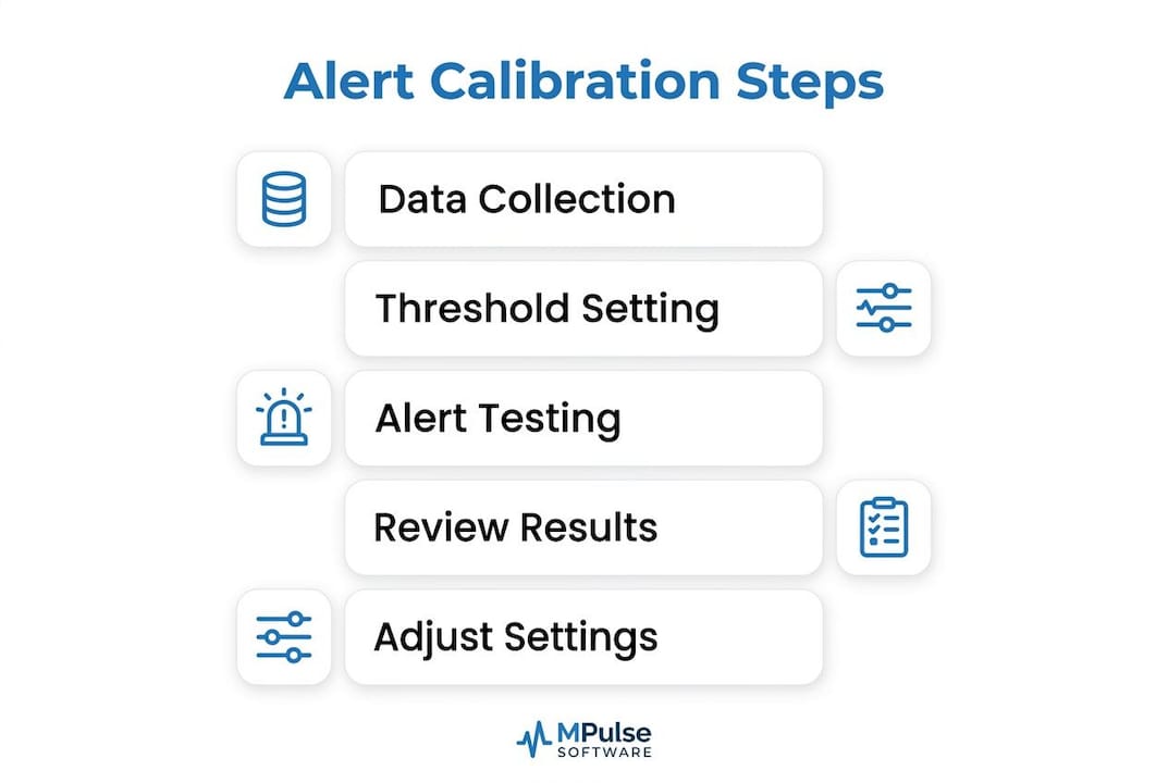 Infographic showing maintenance alert calibration steps