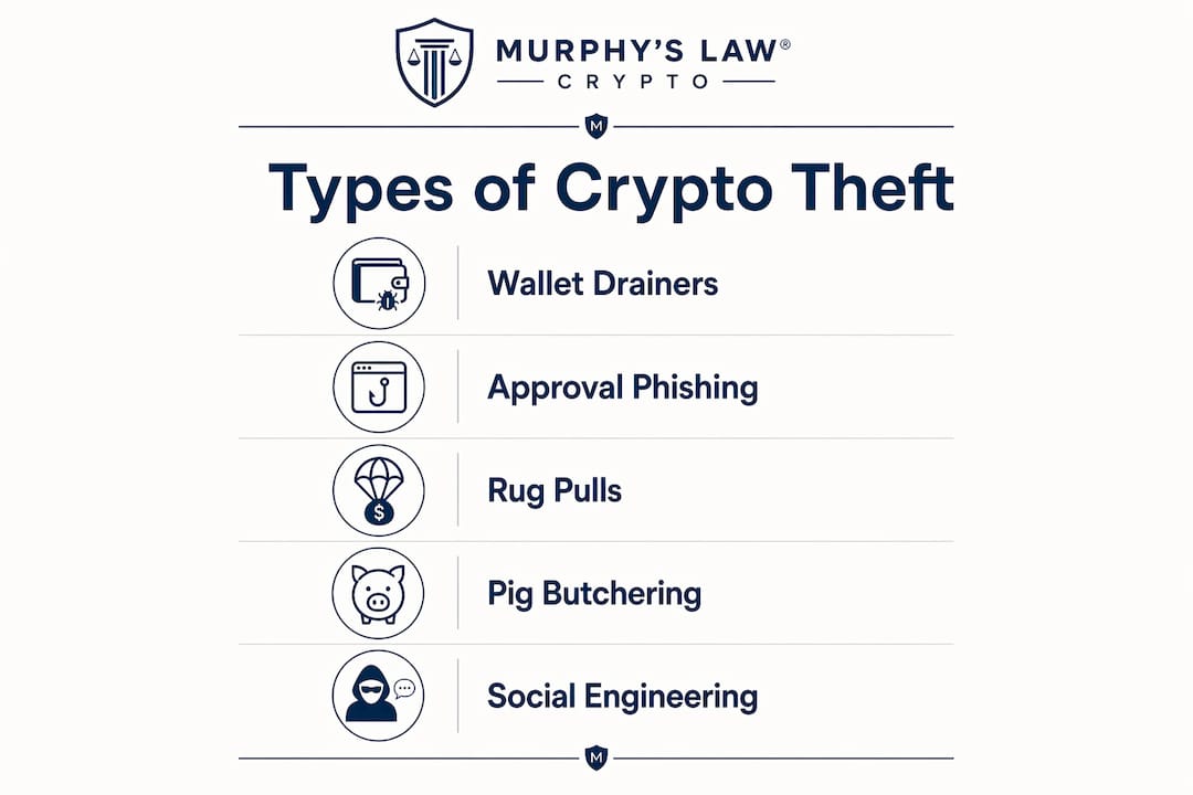 Infographic describing main types of crypto wallet theft